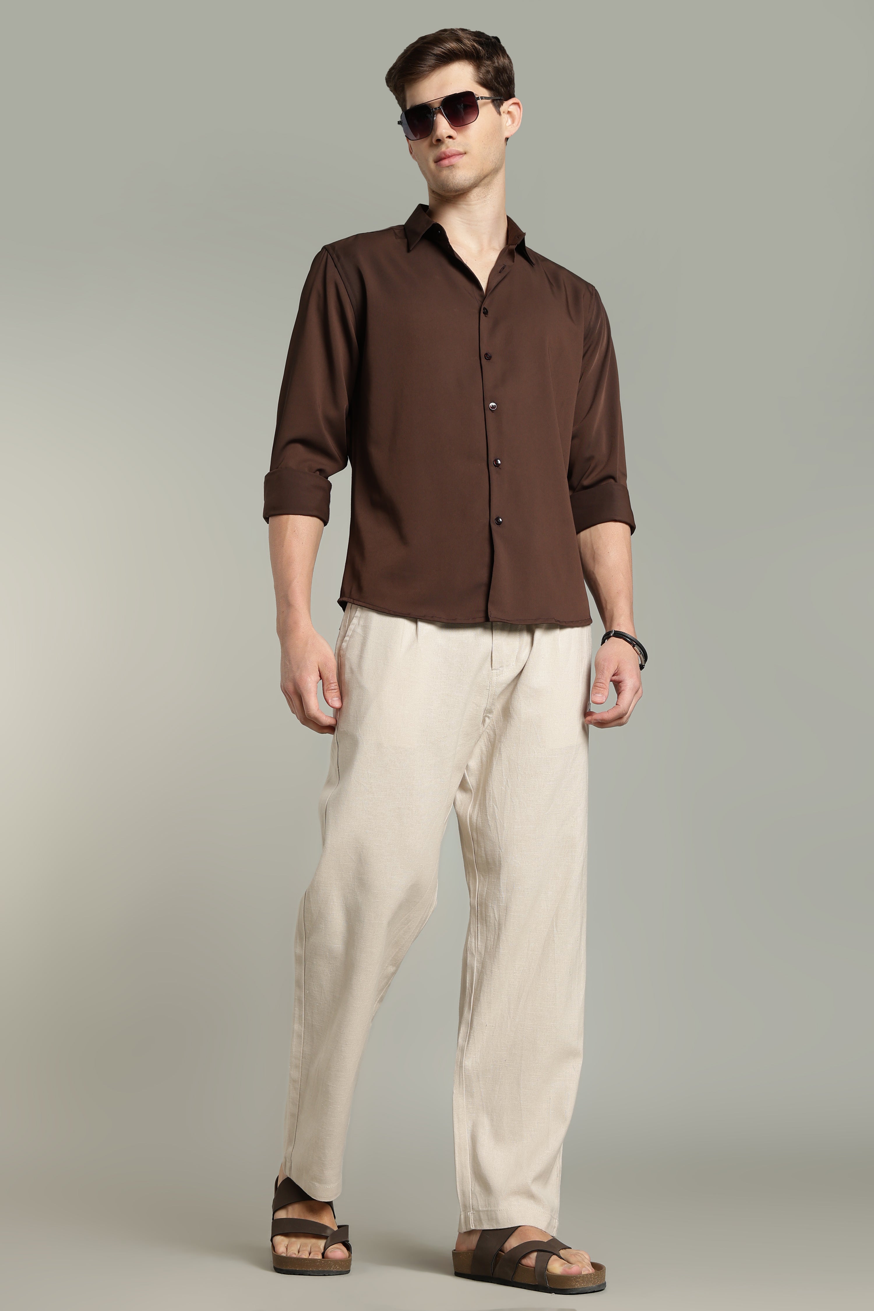 Color Hunt Men's Relaxed Fit Cotton Trousers