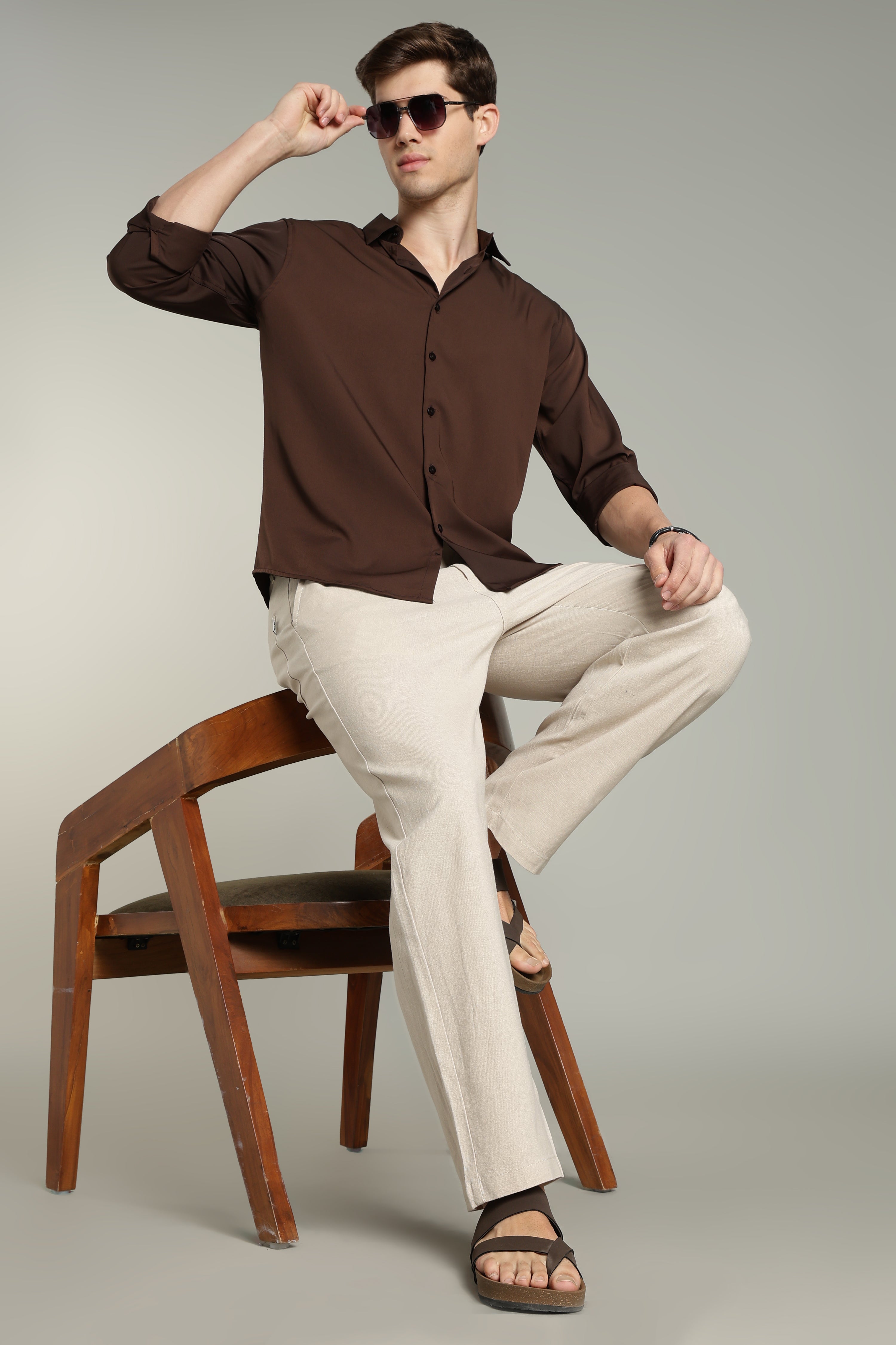 Color Hunt Men's Relaxed Fit Cotton Trousers