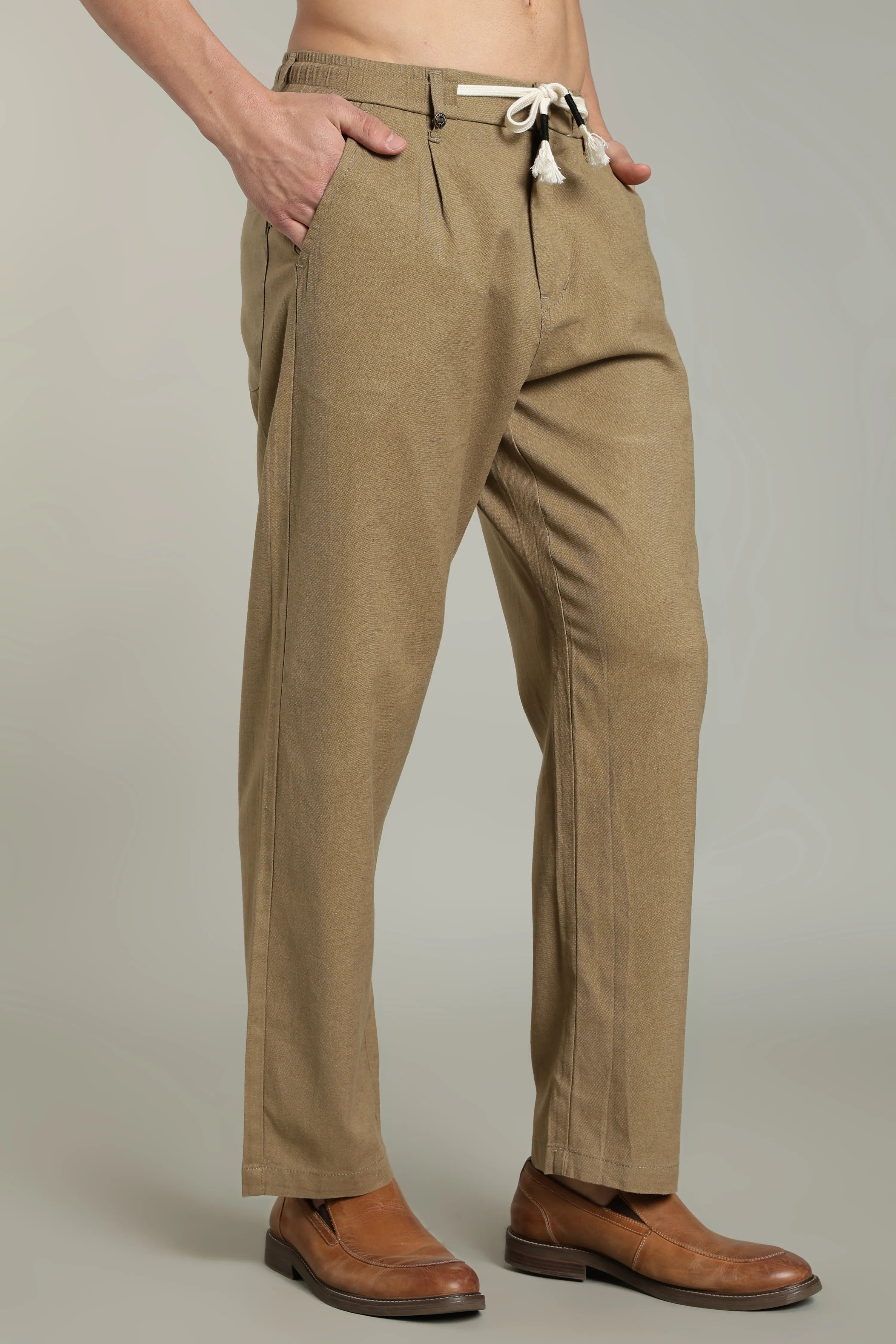 Color Hunt Straight Fit Men Brown Trousers