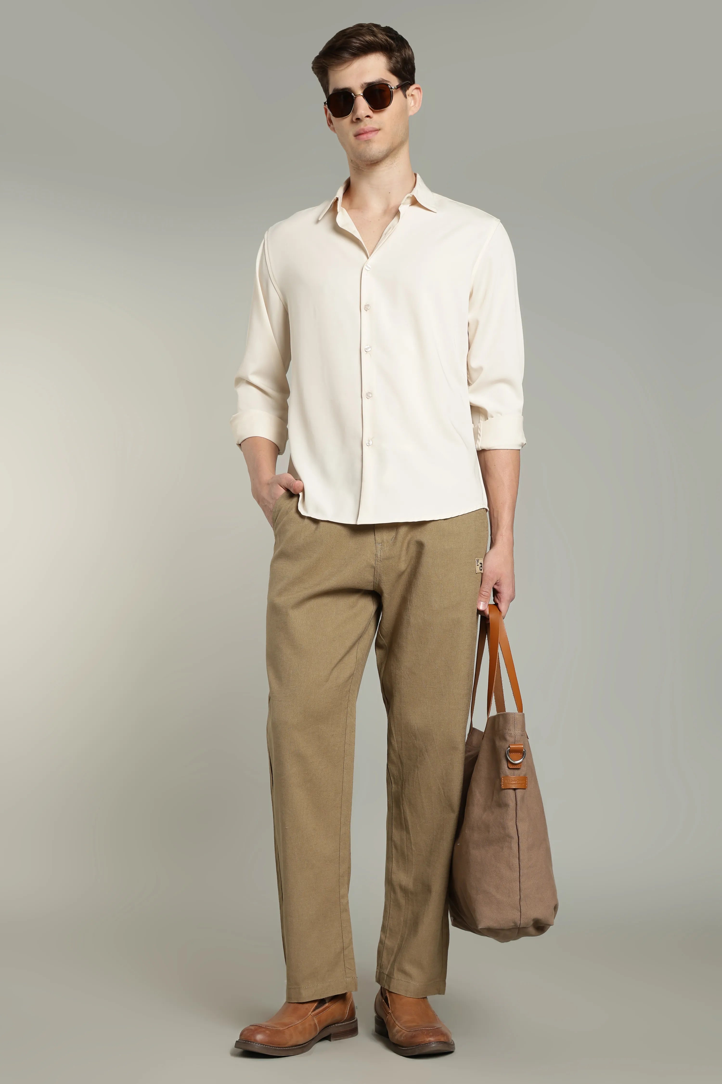 Color Hunt Straight Fit Men Brown Trousers