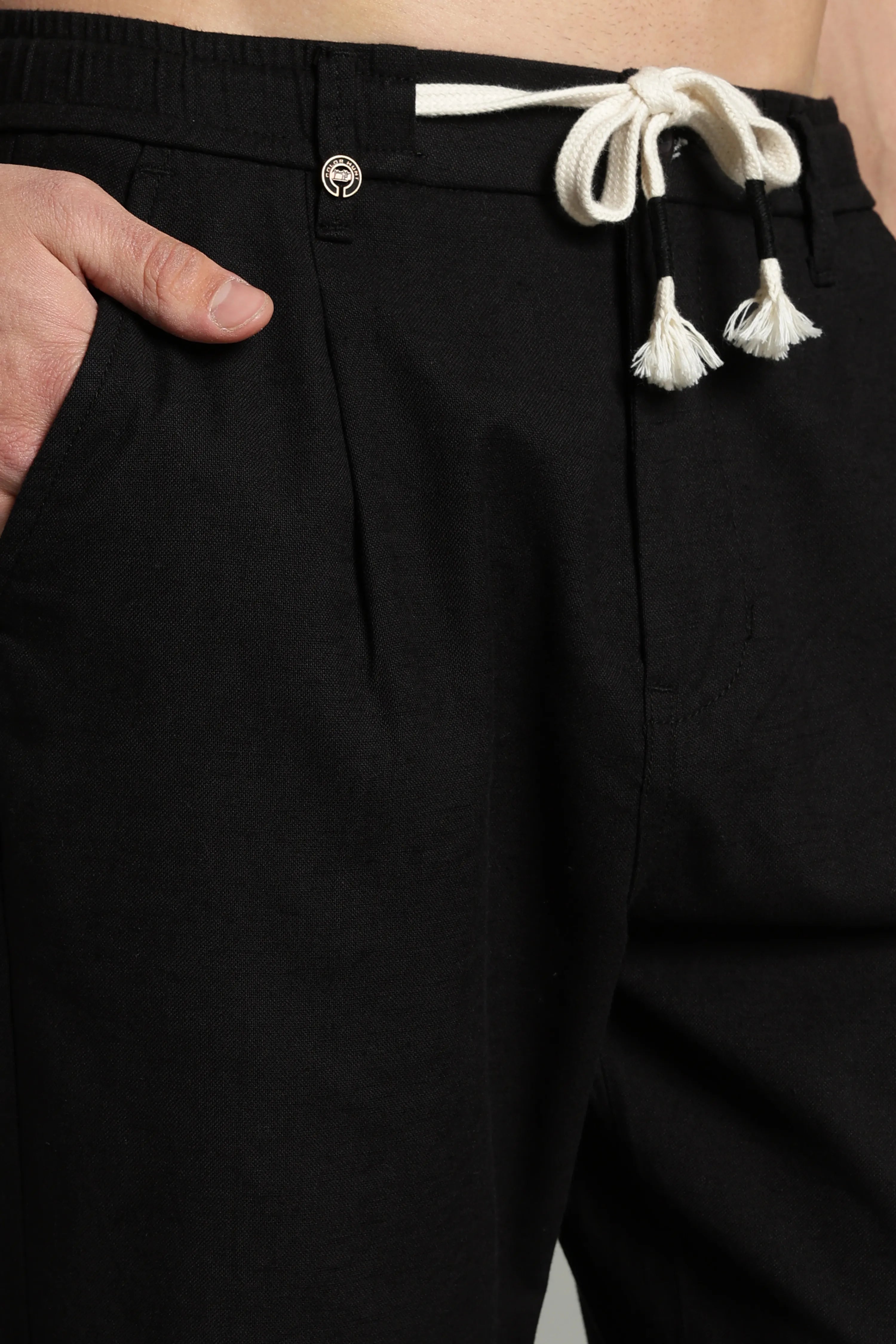 Color Hunt Straight Fit Men Black Trousers