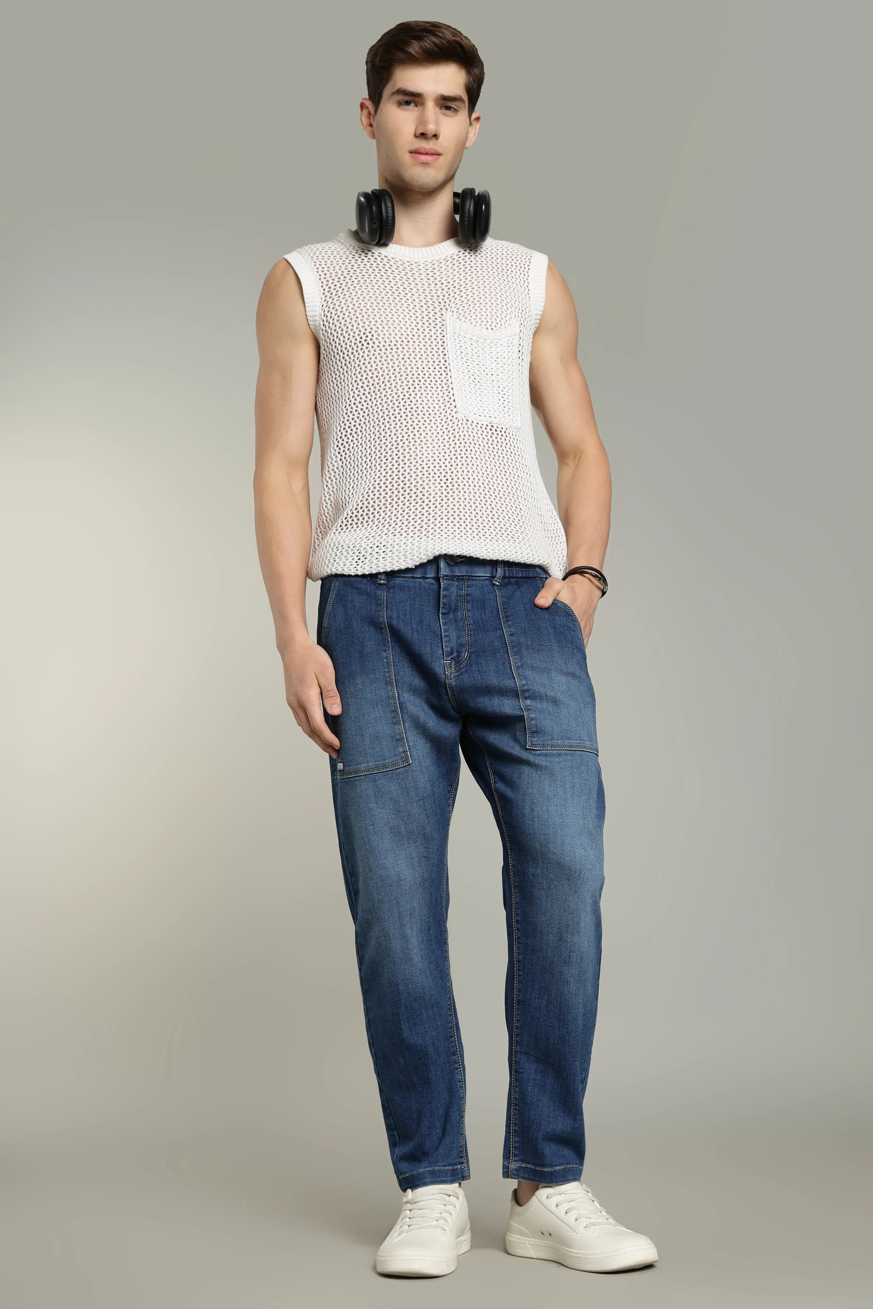 Color Hunt Relaxed Fit Men Blue Jeans