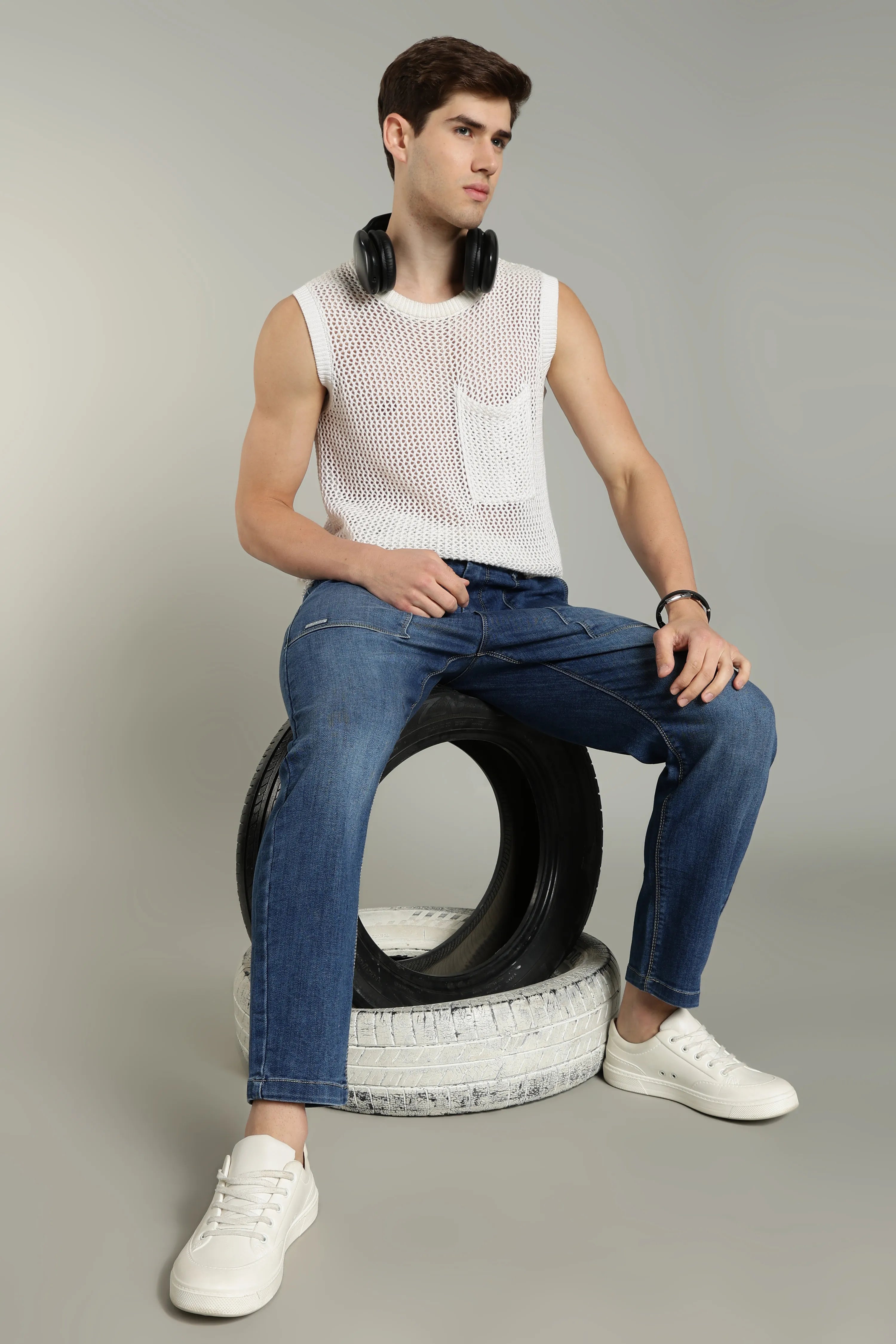 Color Hunt Relaxed Fit Men Blue Jeans