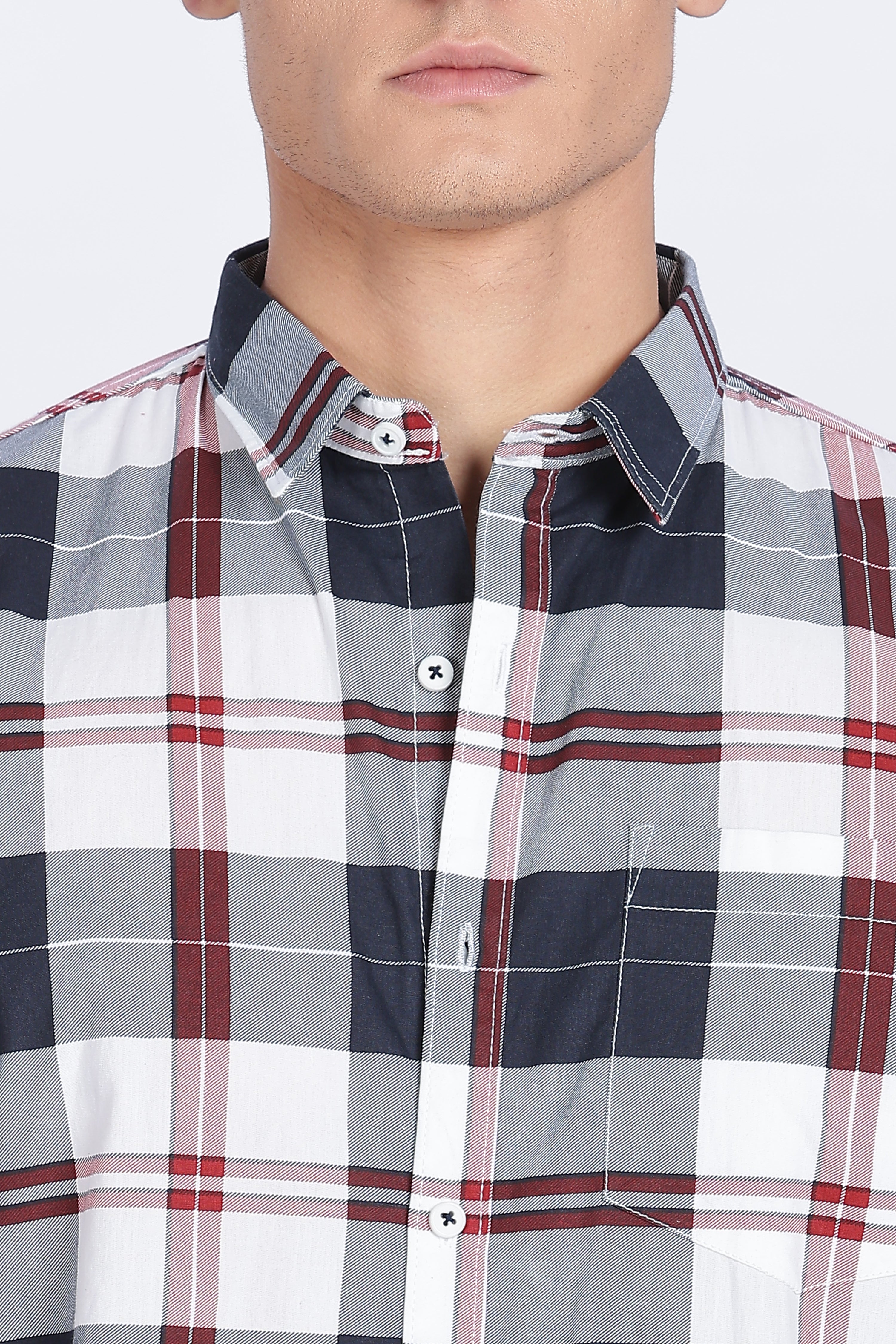 Color Hunt Men's Multi Cotton Half Sleeve Checks Shirt