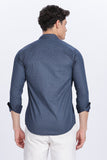 Color Hunt Men's Dark Blue Full Sleeve Printed Cotton Shirt