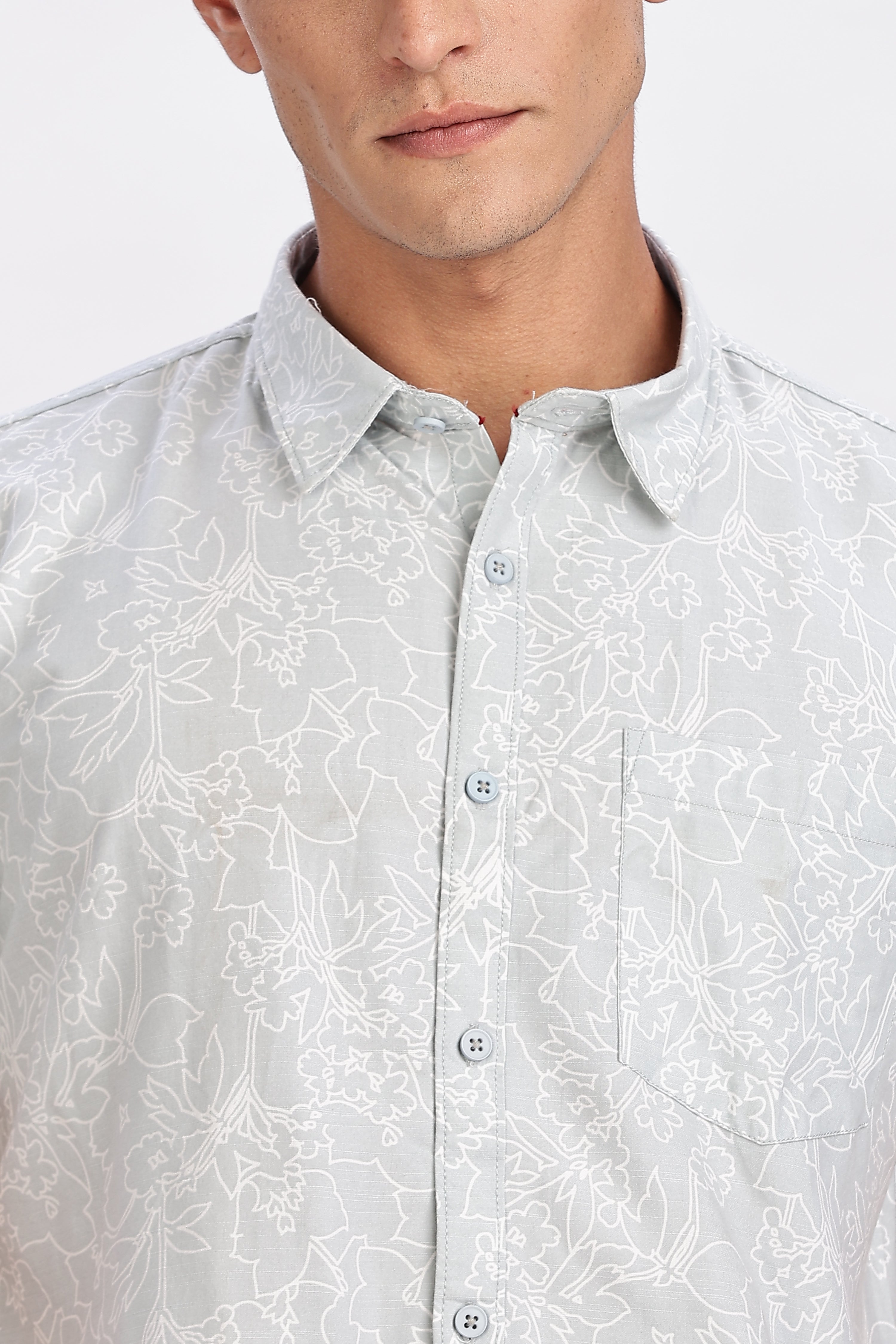 Color Hunt Men's Grey Half Sleeve Rayon Shirt - Regular Fit