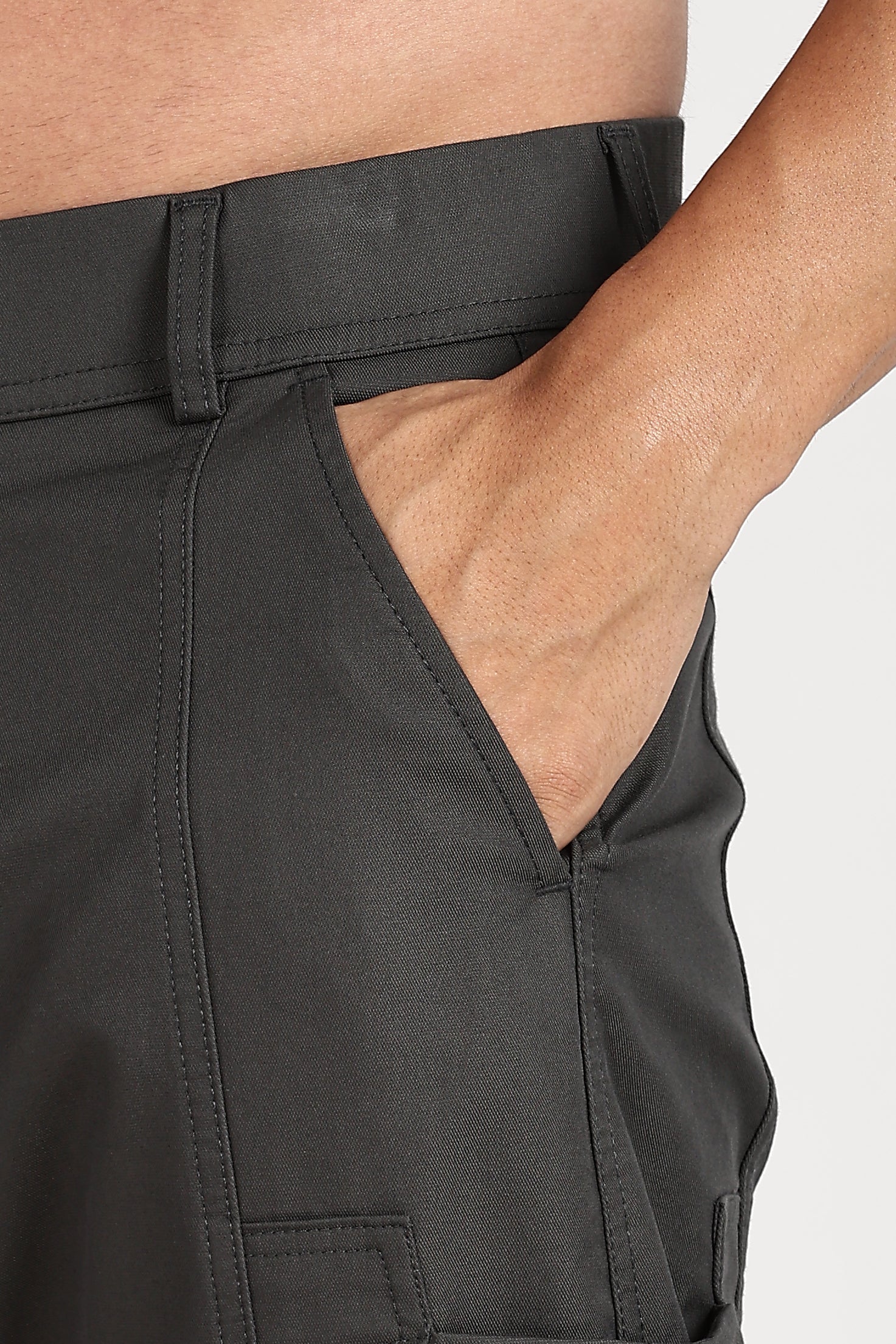 Color Hunt Men's Dark Grey Multi-Pocket Regular Fit Trousers