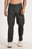 Color Hunt Men's Dark Grey Multi-Pocket Regular Fit Trousers
