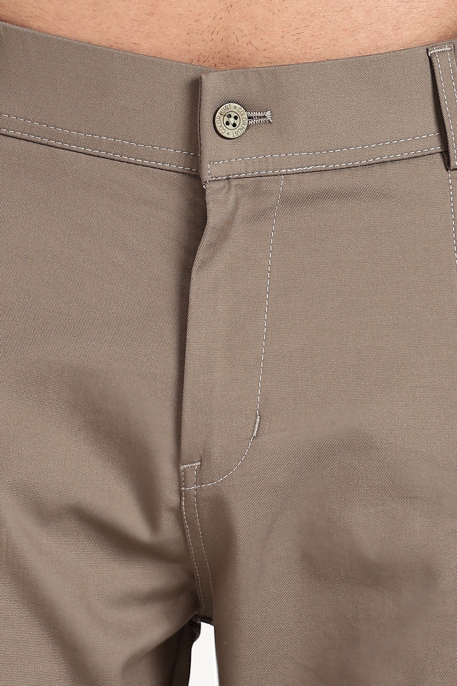 Color Hunt Men's Earth Brown Multi-Pocket Full Length Trouser