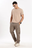 Color Hunt Men's Earth Brown Multi-Pocket Full Length Trouser