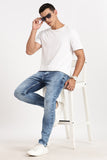 Color Hunt Men's Blue Regular Fit Washed Denim Jeans
