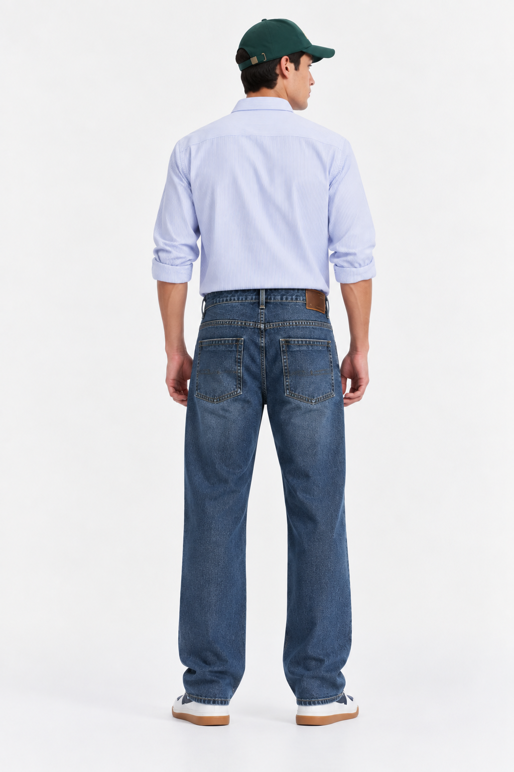Color Hunt Mid Blue Baggy Fit Denim Jeans for Men