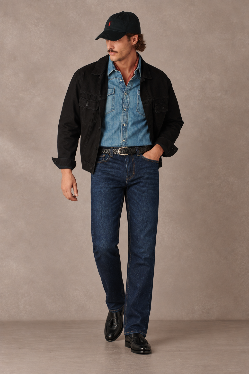 Color Hunt Dark Blue Regular Fit Textured Denim Jeans for Men