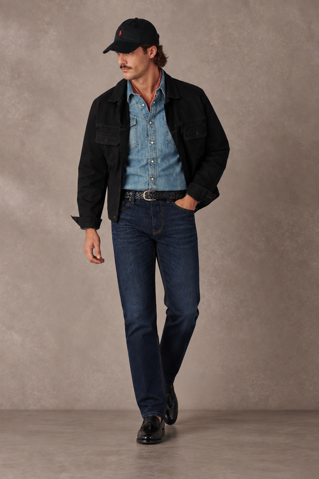 Color Hunt Dark Blue Regular Fit Textured Denim Jeans for Men
