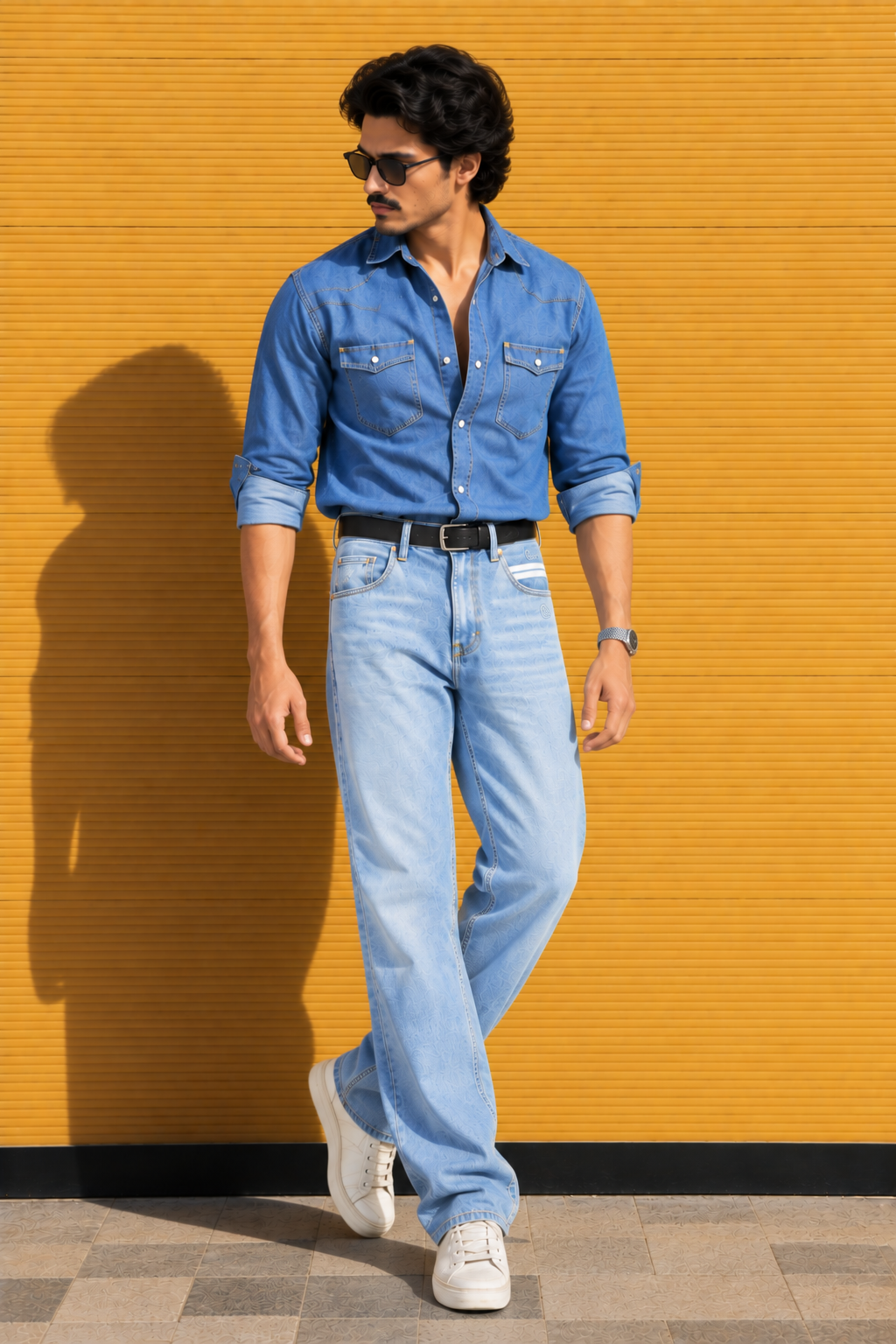 Color Hunt Light Blue Straight Fit Denim Jeans for Men