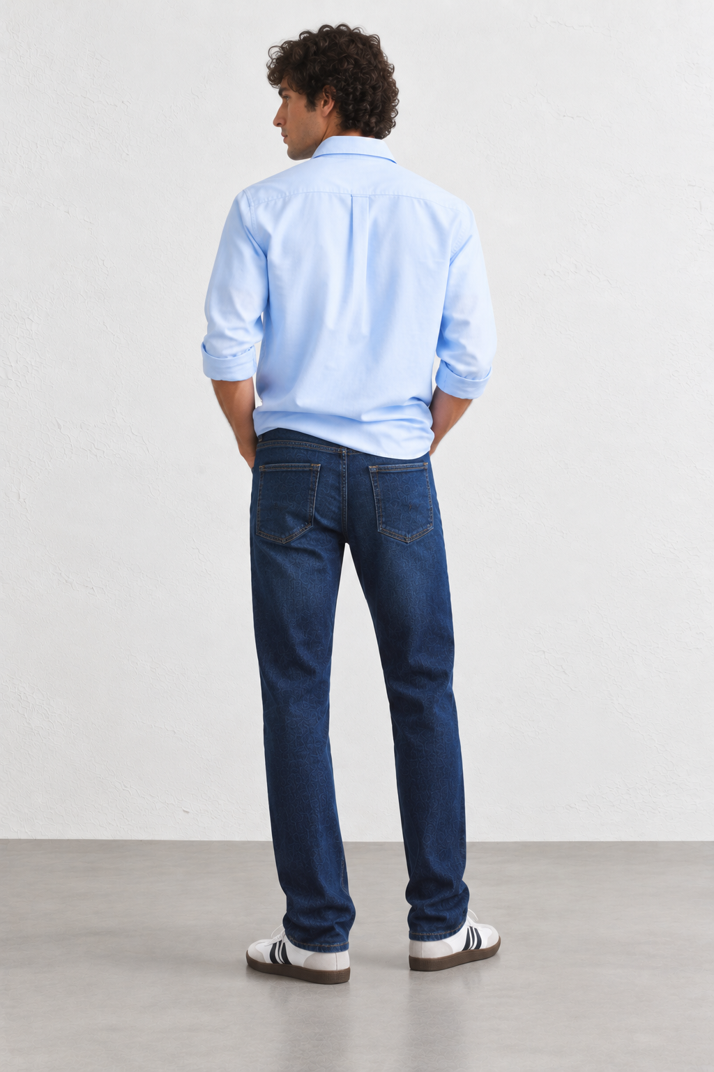 Color Hunt Dark Blue Regular Fit Textured Denim Jeans for Men