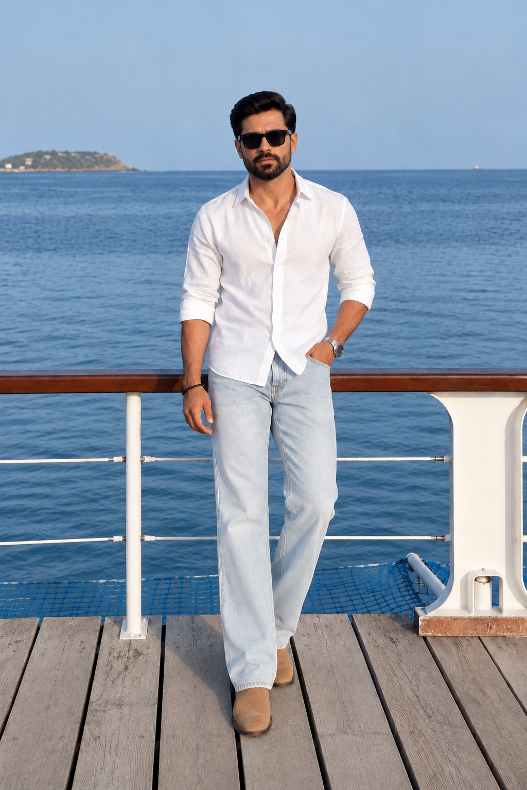 Color Hunt Light Blue Straight Fit Denim Jeans for Men