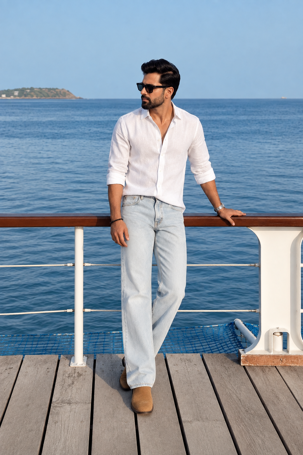 Color Hunt Light Blue Straight Fit Denim Jeans for Men