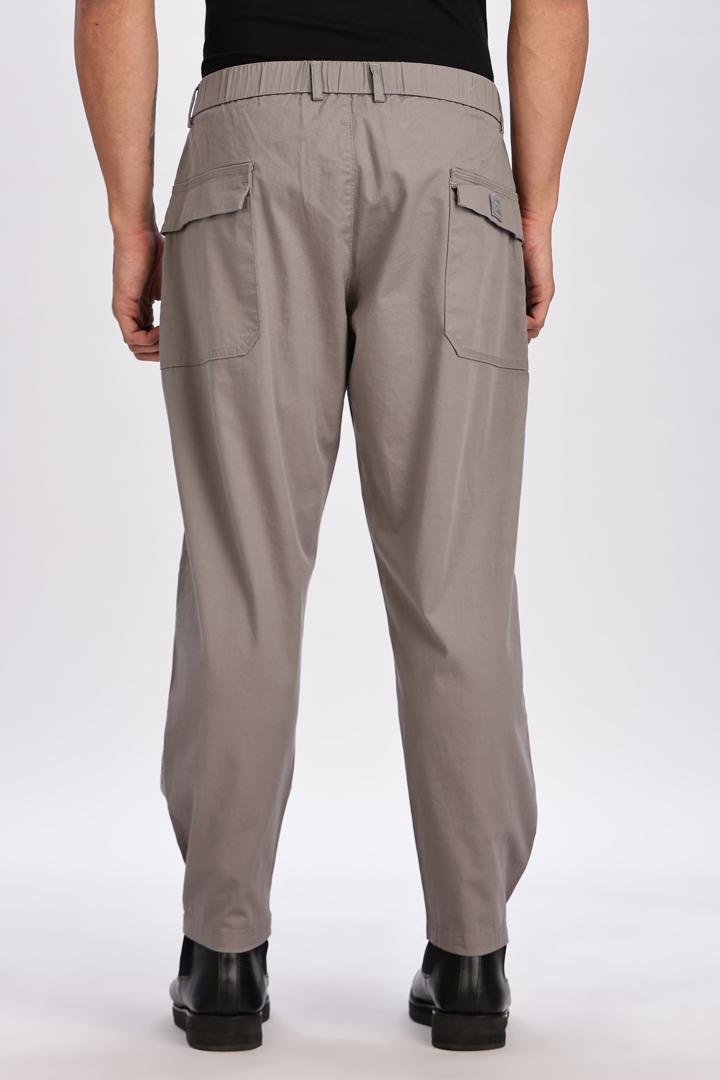 Color Hunt Men's Grey Cotton Jogger Trousers - Regular Fit, Ankle Length