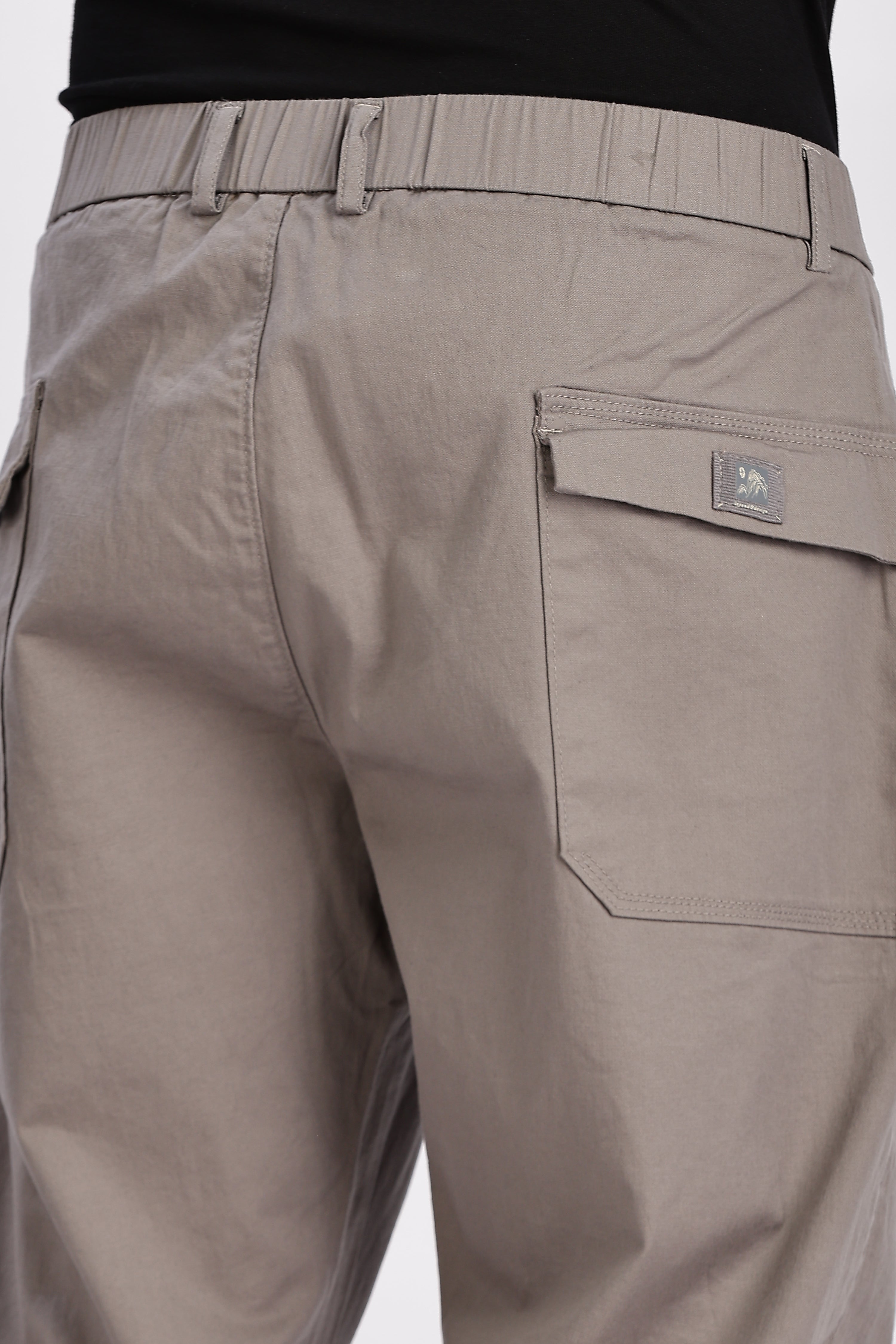 Color Hunt Men's Grey Cotton Jogger Trousers - Regular Fit, Ankle Length