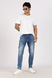 Color Hunt Men's Light Blue Full Length Washed Denim Jeans