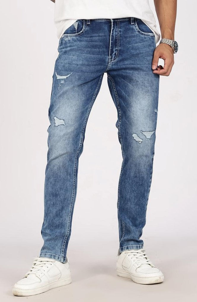Light Blue Washed Denim Jeans for Men - Color Hunt