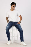 Color Hunt Men's Dark Blue Turkey Fit Washed Denim Jeans
