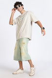 Color Hunt Men's Cream Oversize Half Sleeve Pure Cotton T-Shirt