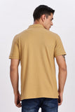 Color Hunt Men's Beige Regular Fit Matty Cotton Polo T-Shirt