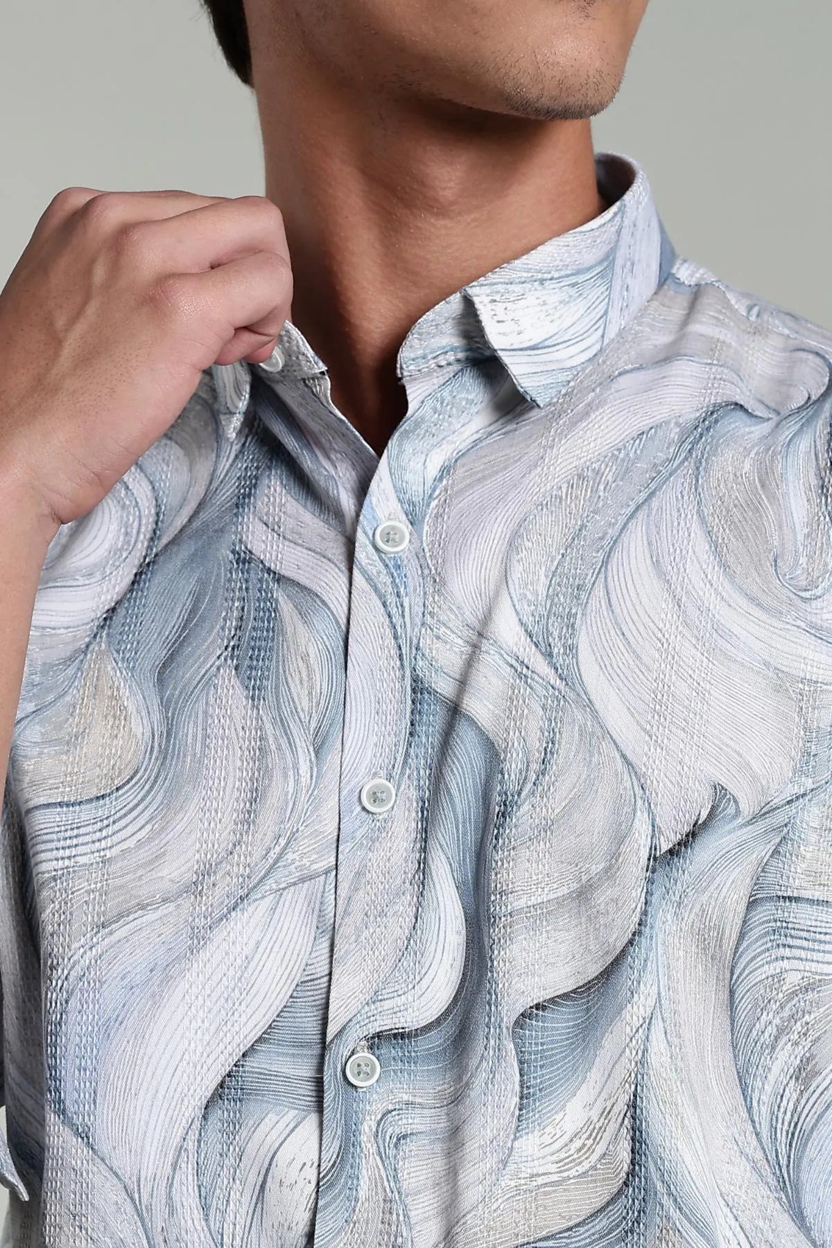 Color Hunt Men Printed Casual Grey Shirt