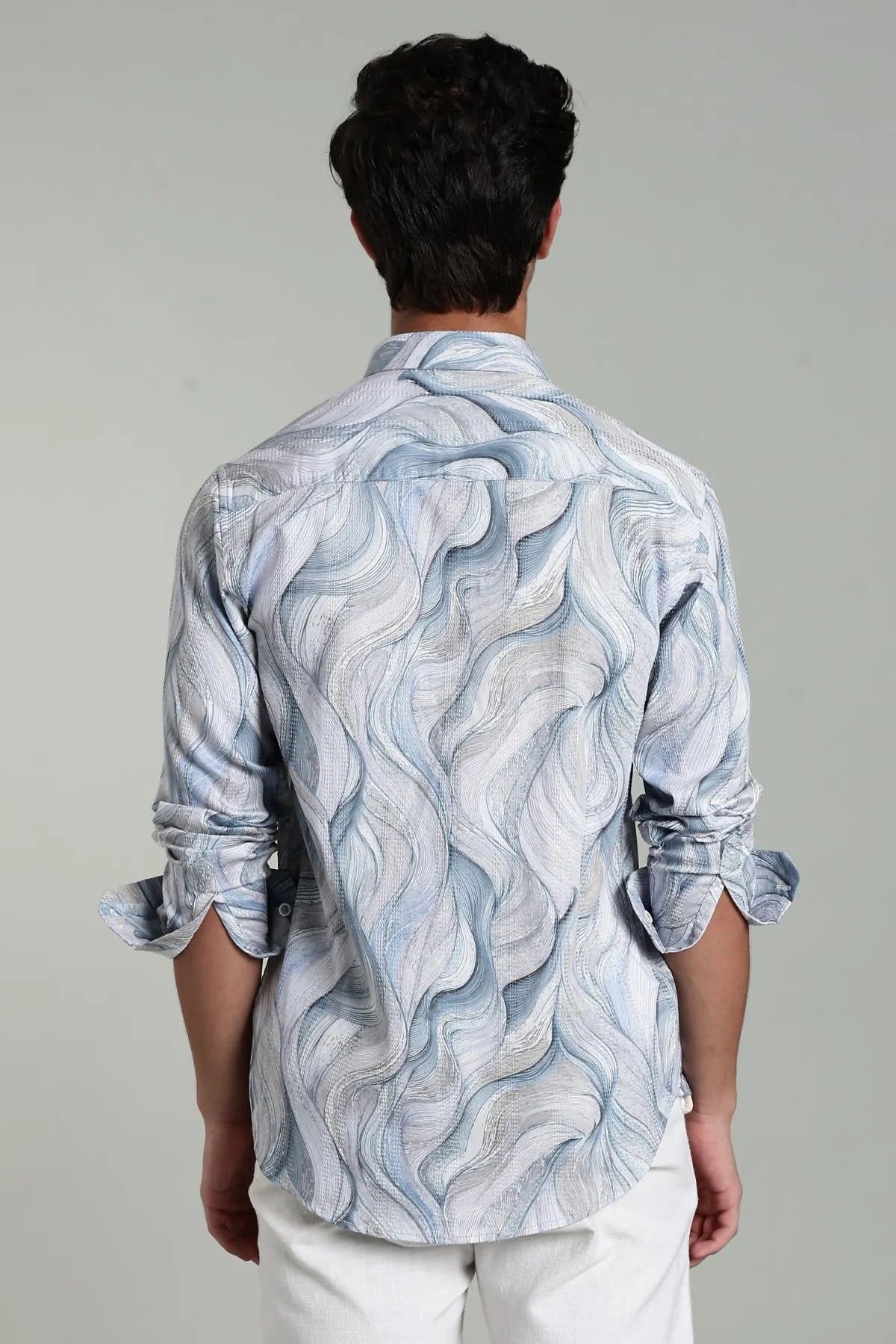 Color Hunt Men Printed Casual Grey Shirt