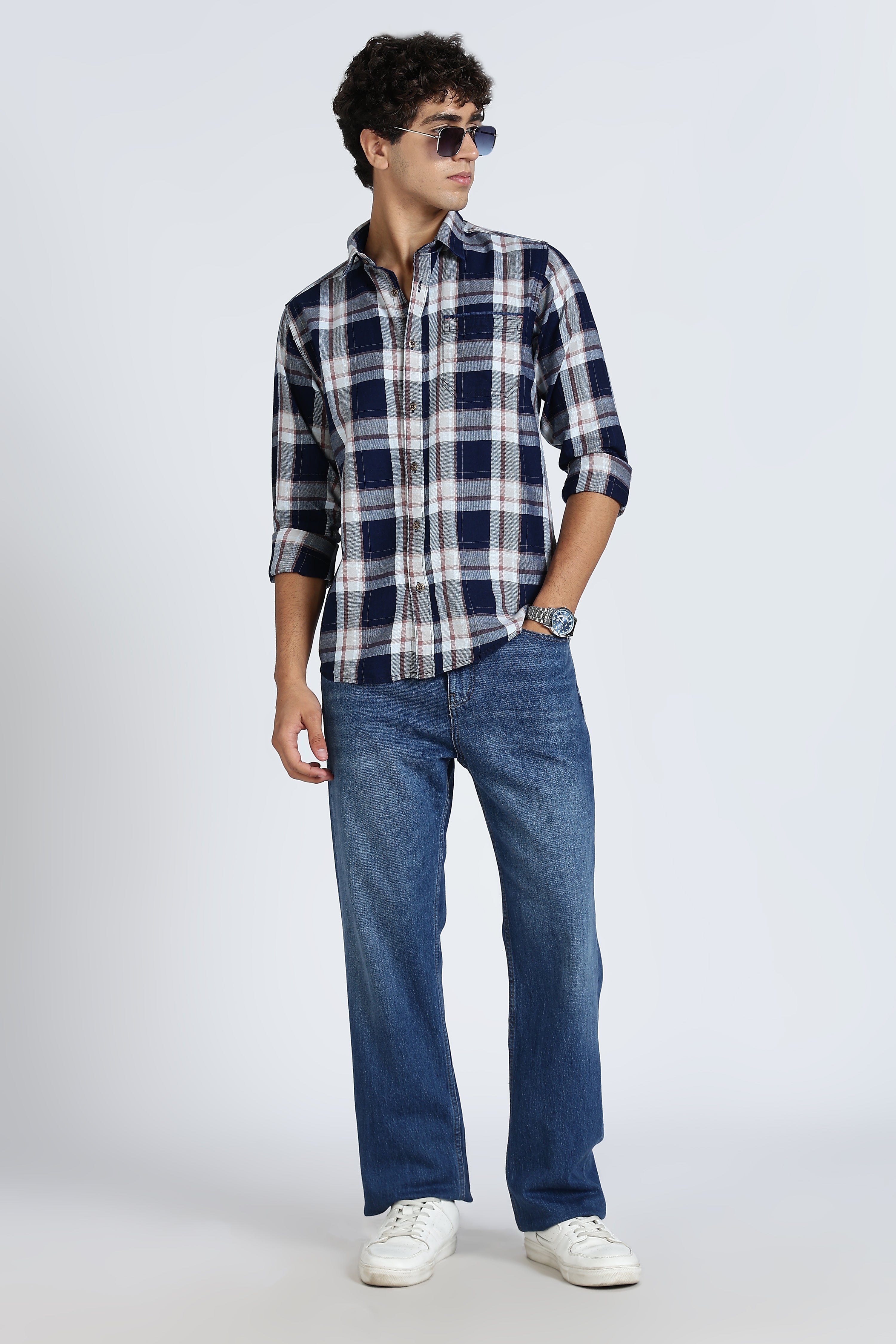 Color Hunt Men's Multi Checkered Full Sleeve Pure Cotton Shirt