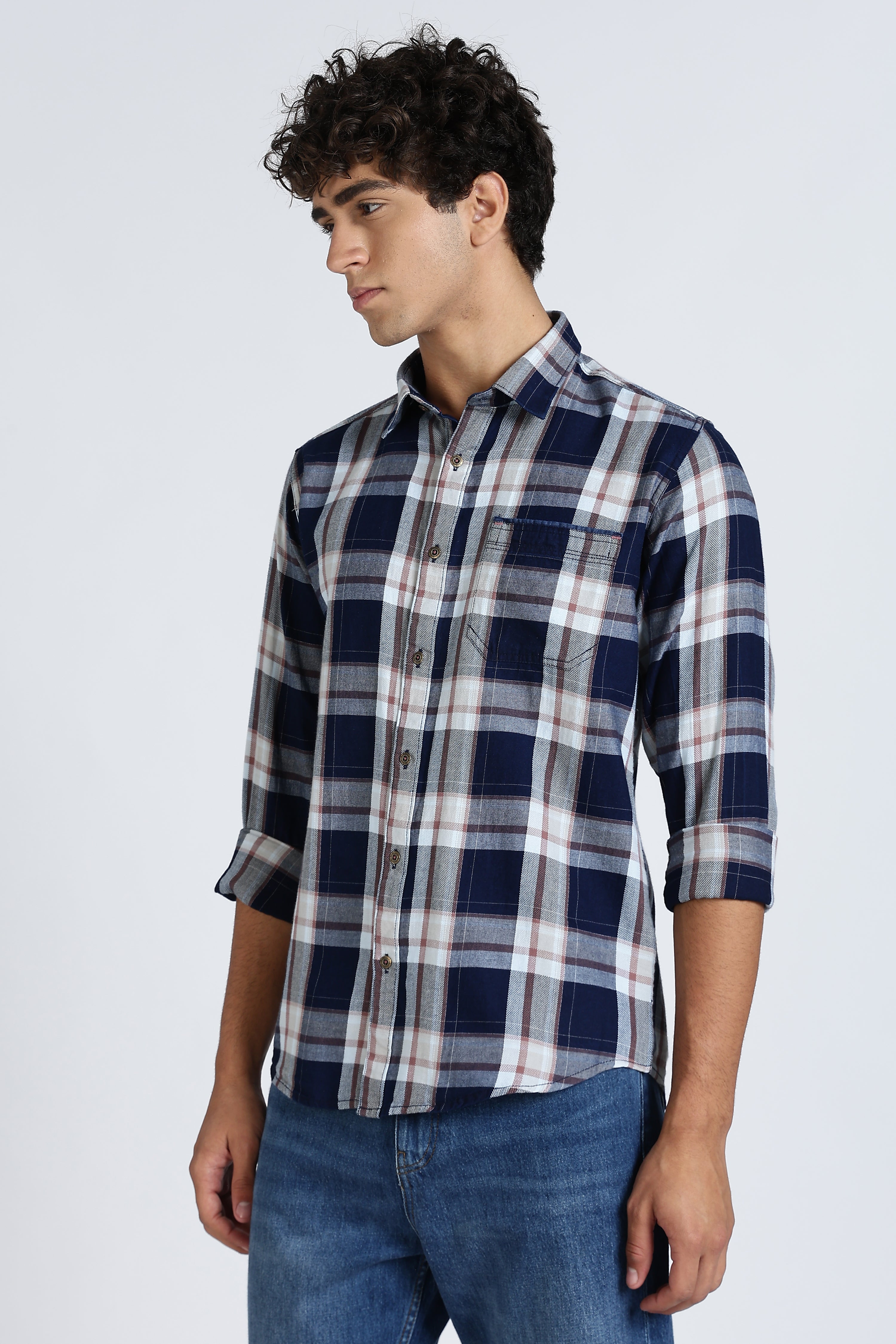Color Hunt Men's Multi Checkered Full Sleeve Pure Cotton Shirt