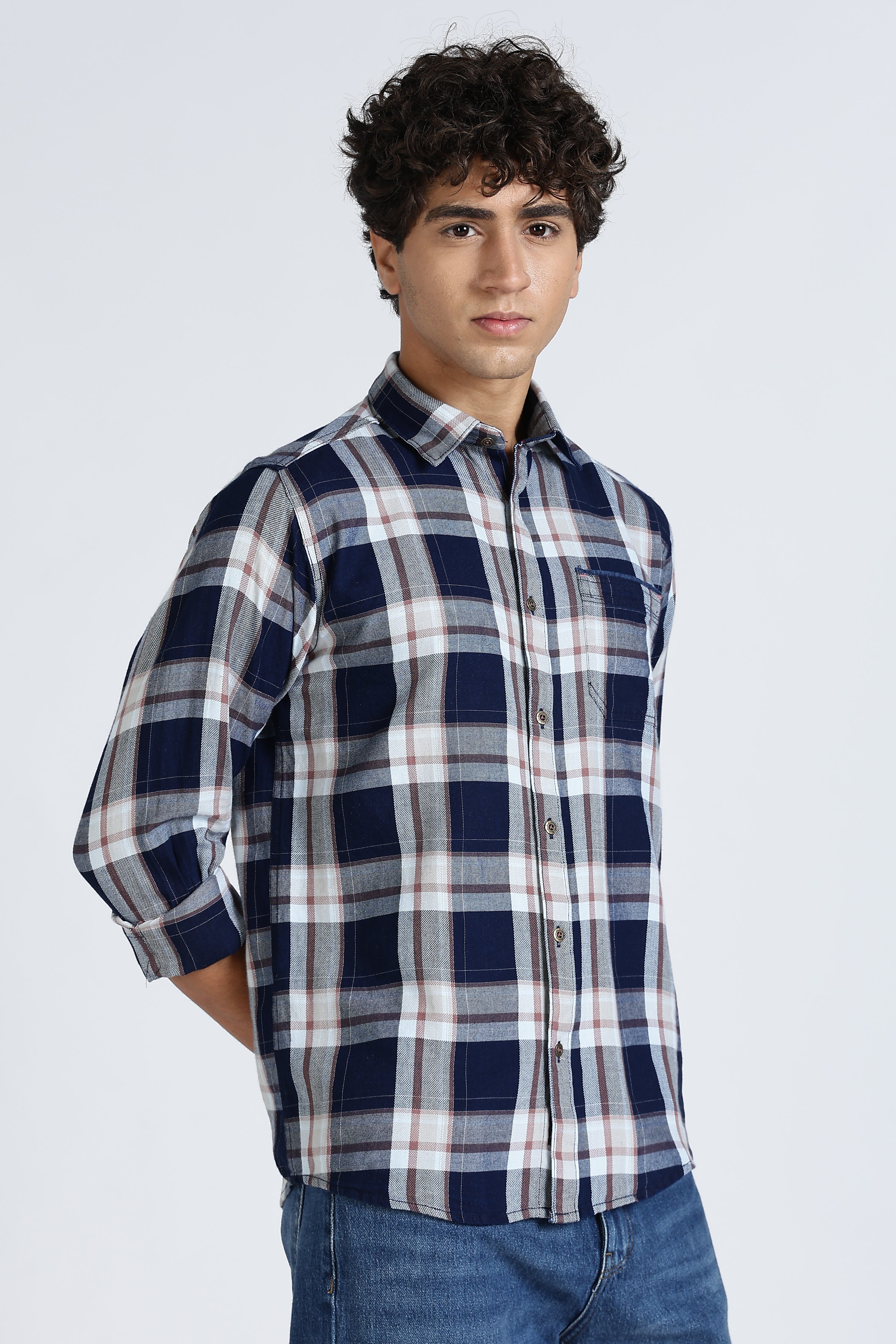 Color Hunt Men's Multi Checkered Full Sleeve Pure Cotton Shirt