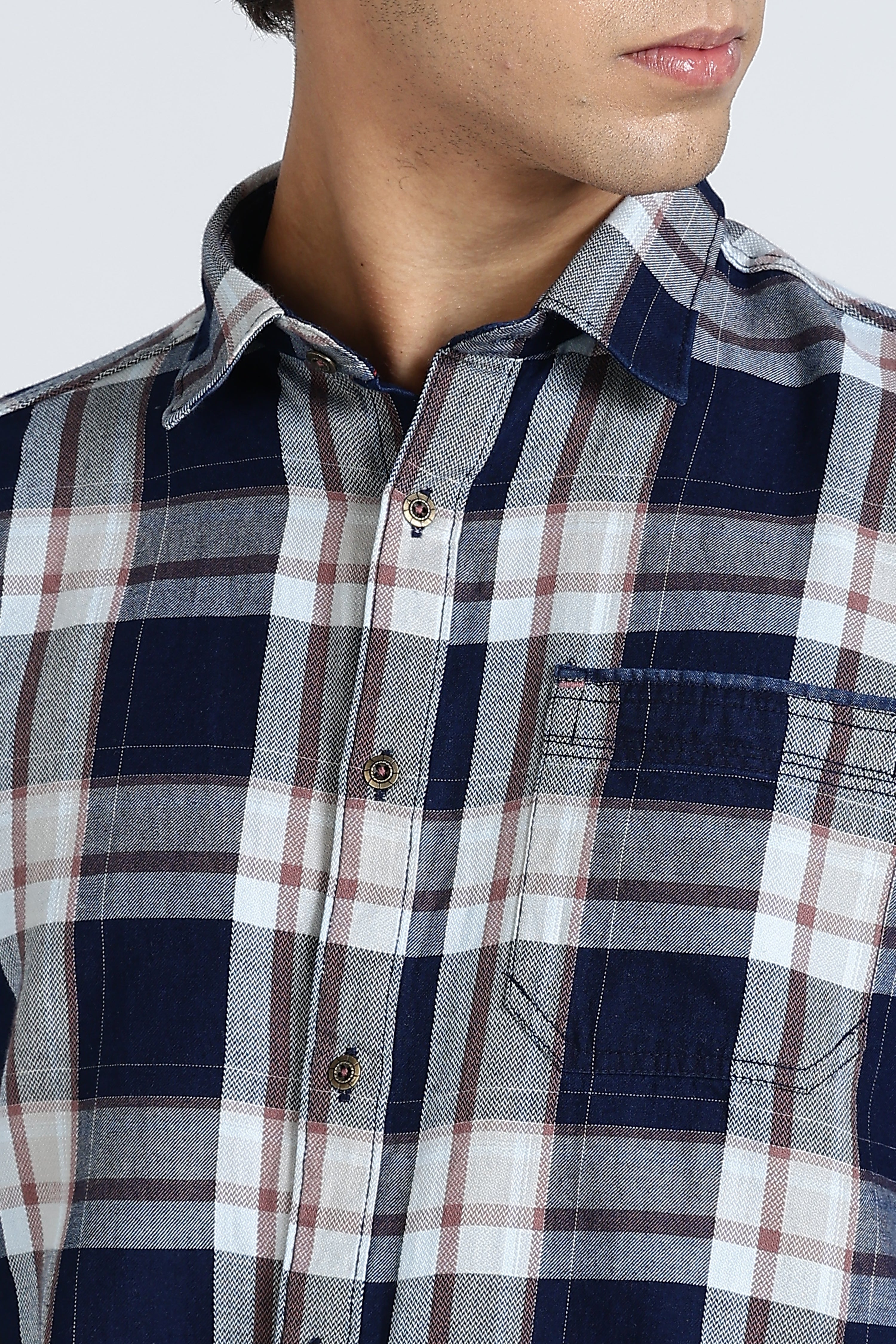 Color Hunt Men's Multi Checkered Full Sleeve Pure Cotton Shirt