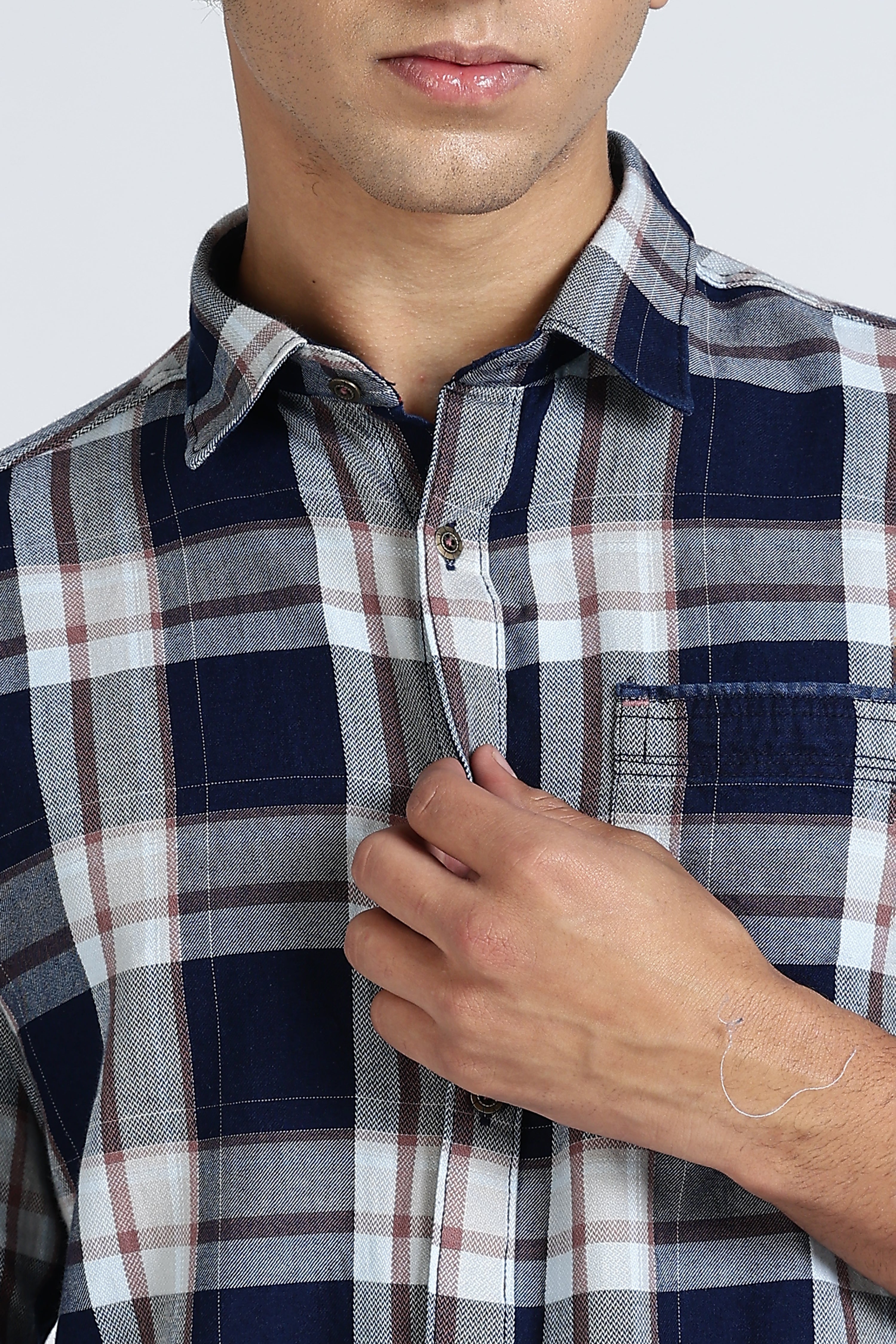 Color Hunt Men's Multi Checkered Full Sleeve Pure Cotton Shirt