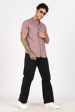 Color Hunt Men's Twilight Purple Half Sleeve Cotton Shirt