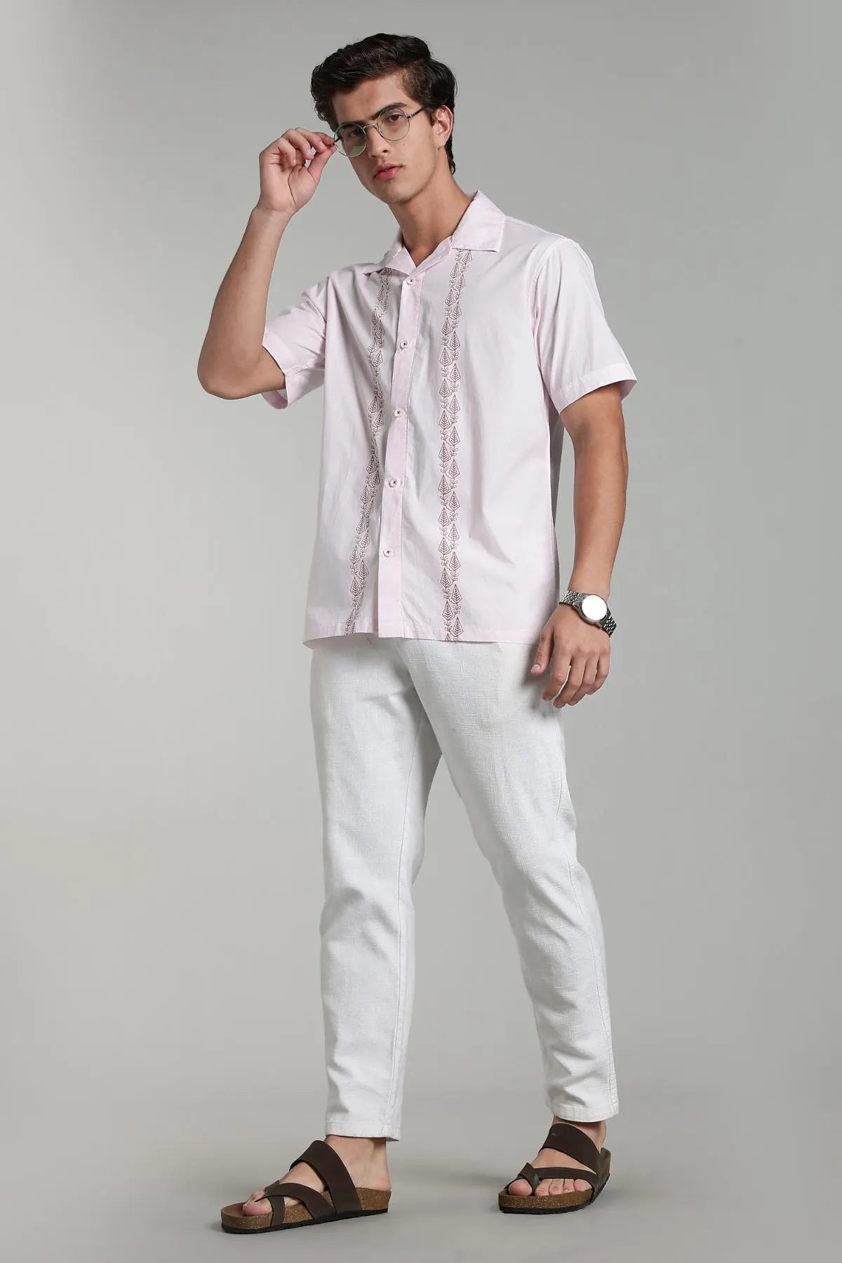Color Hunt Men Printed Casual Pink Shirt
