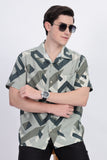 Color Hunt Men's Green Printed Half Sleeve Button Shirt