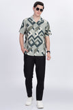 Color Hunt Men's Green Printed Half Sleeve Button Shirt